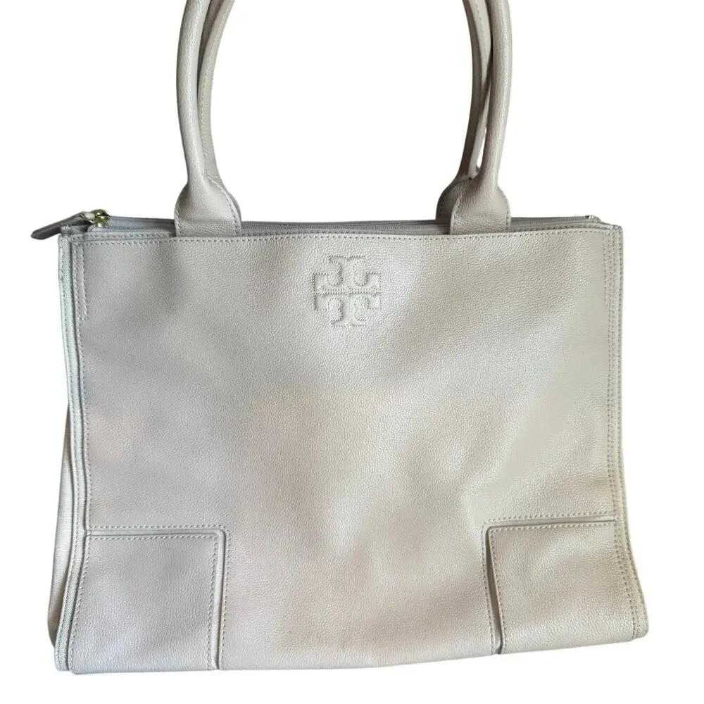 Tory Burch Ella Pebbled Leather Commuter Tote Bag Blush Pink